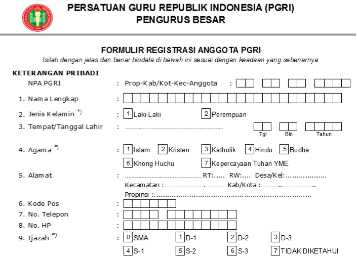 Pendaftaran PGRI Kapuas Hulu - Persatuan Guru Republik Indonesia Cabang Kapuas Hulu
